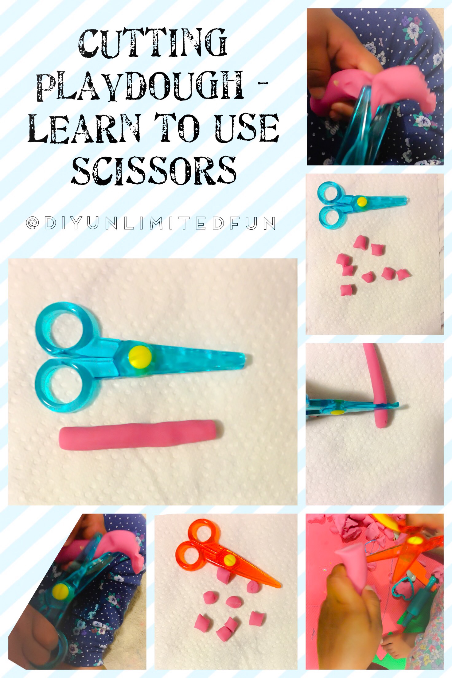 Cutting PlayDough – Learning to use Scissors – Simple DIYs – Kids